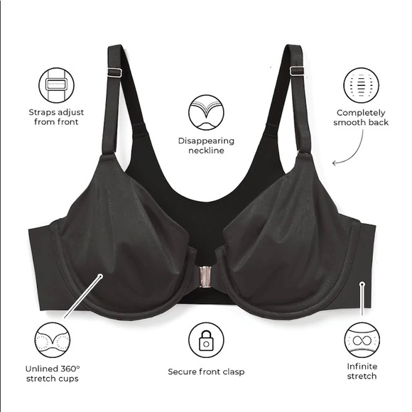 ROSE SOMA Bra Vanishing 360 Unlined Front Clasp Underwire - Picture 5 of 9